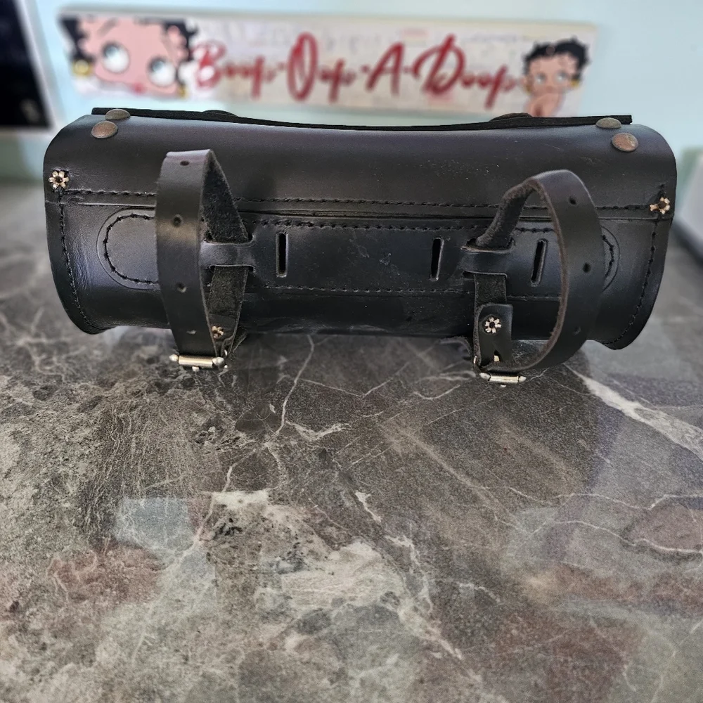 Leatherworks Inc. 100 Leather Motorcycle Tool Bag - Studded Black